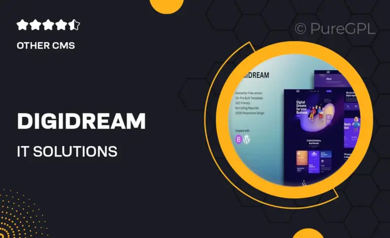 digidream it solutions company elementor template kit