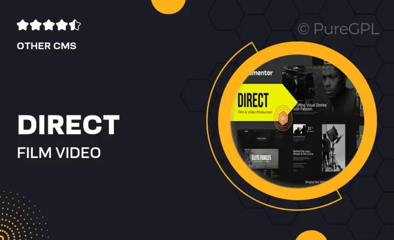 direct film video production elementor pro template kit
