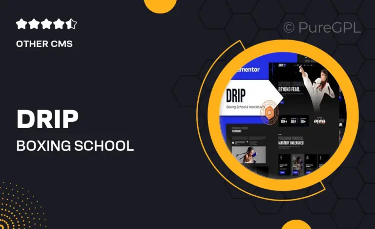drip boxing school martial arts elementor template kit