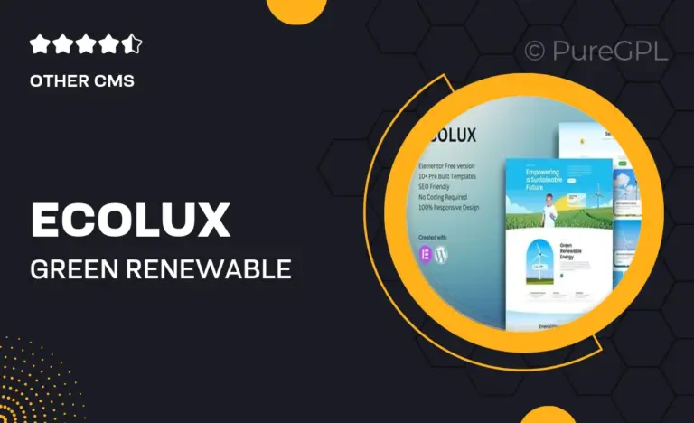 ecolux green renewable energy elementor template kit