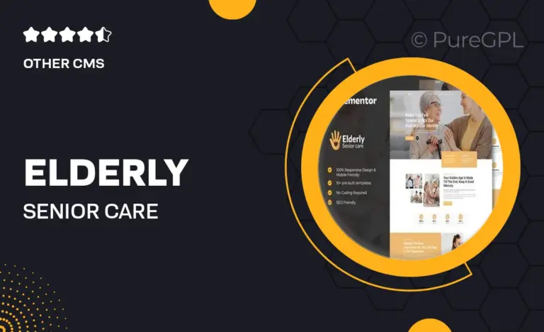 elderly senior care services elementor template kit