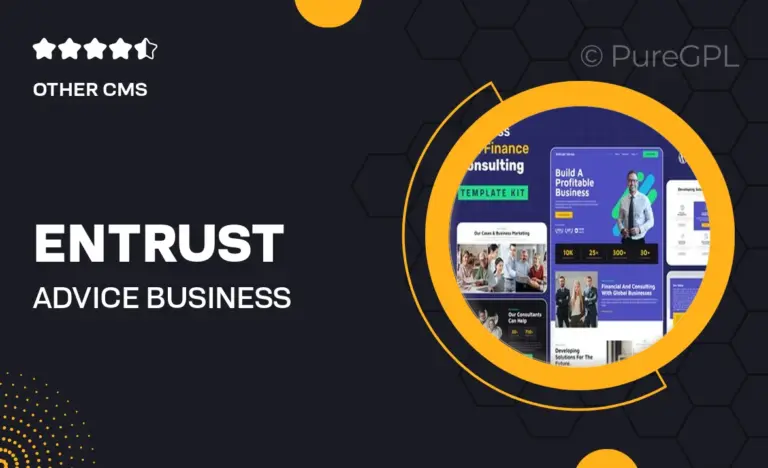 entrust advice business finance consulting elementor template kit
