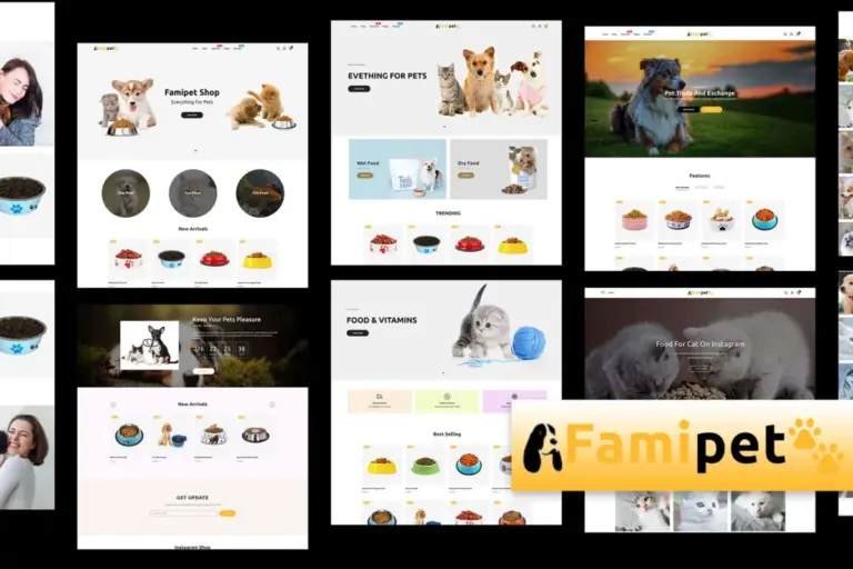 famipet pet food shop responsive shopify theme 1