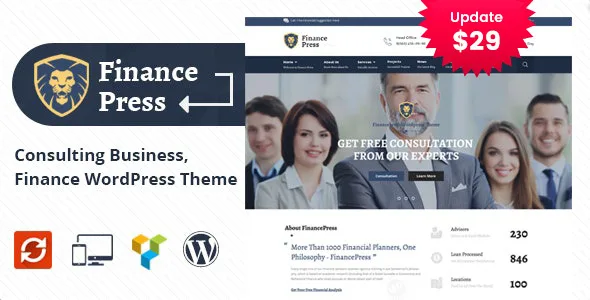 finance press consulting business wordpress theme 1