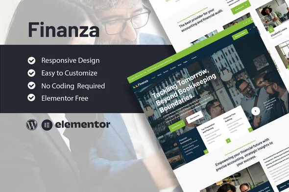 finanza finance accounting company elementor template kit 1