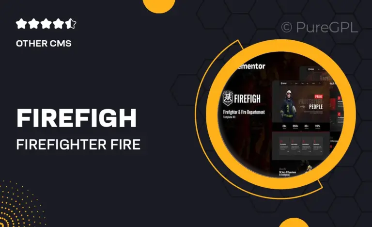 firefigh firefighter fire department elementor template kit
