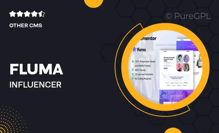 fluma influencer marketing agency elementor pro template kit