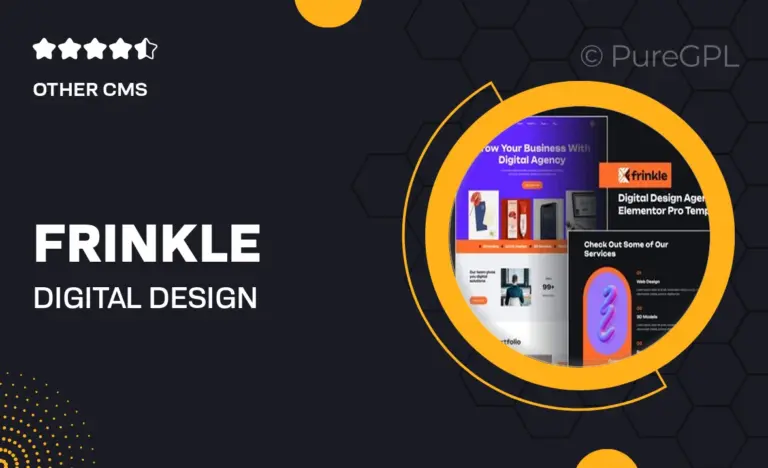 frinkle digital design agency elementor pro template kit