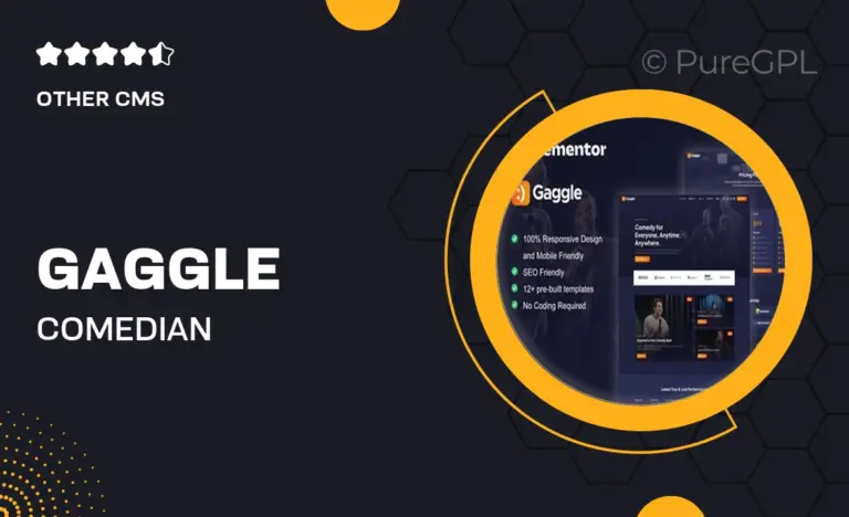 gaggle comedian entertainment show elementor pro template kit