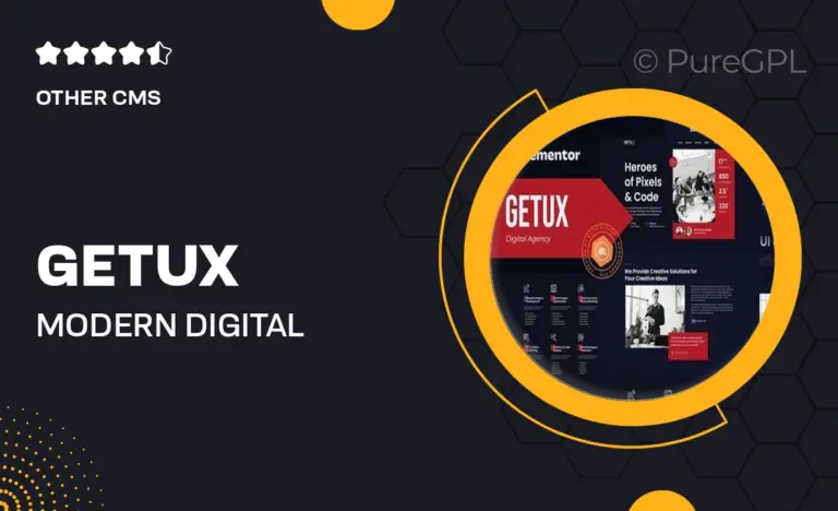 getux modern digital agency elementor template kit