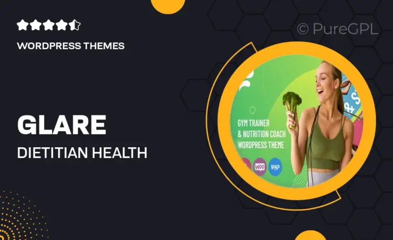 glare dietitian health fitness coach wordpress theme