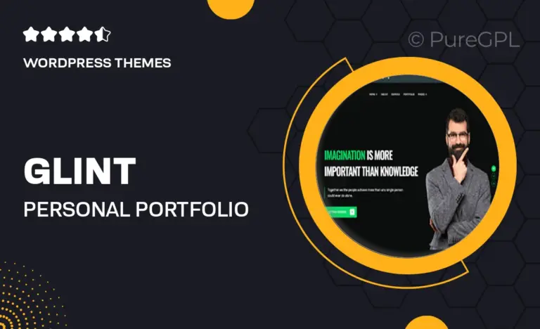 glint personal portfolio wordpress theme