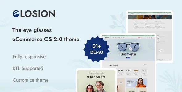 Glosion – The Eye Glasses Shopify 2.0 Theme