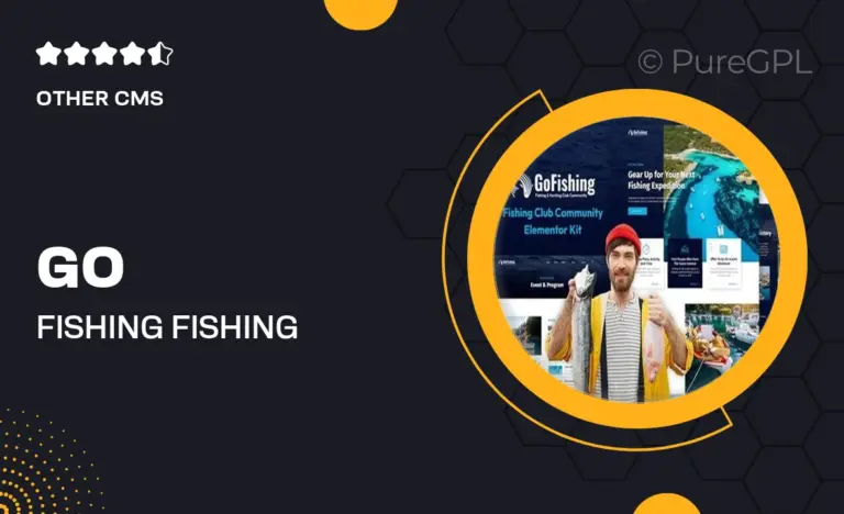 go fishing fishing club community elementor template kit