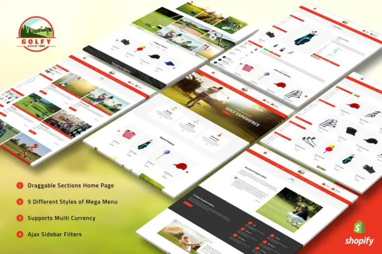 golfy golf sports shopify theme 1