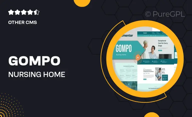 gompo nursing home elementor template kit