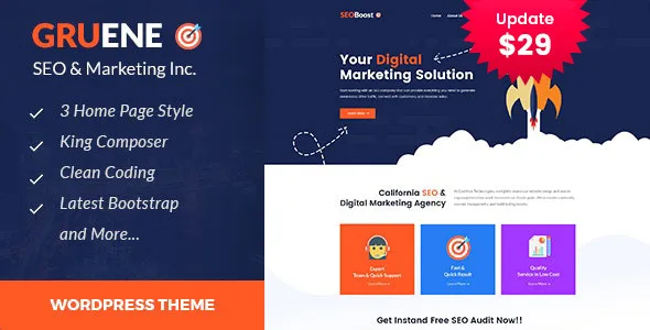 gruene digital marketing wordpress theme 1