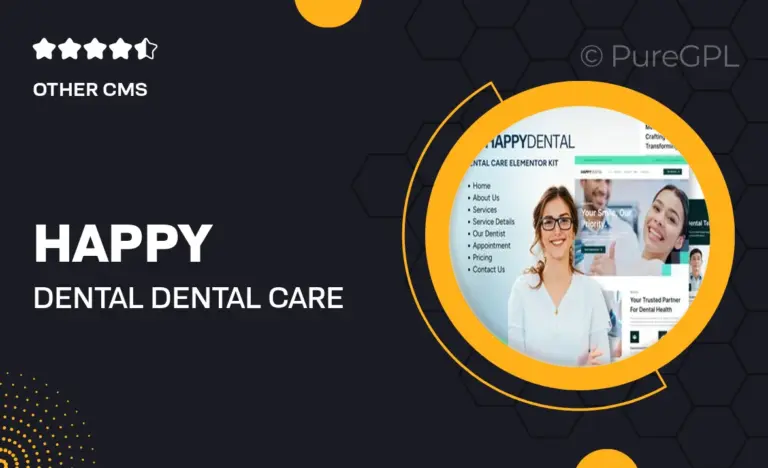 happy dental dental care service elementor kit