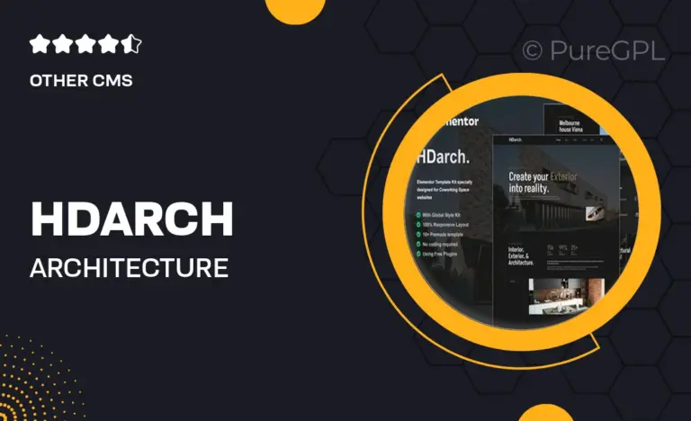 hdarch architecture interior elementor template kit