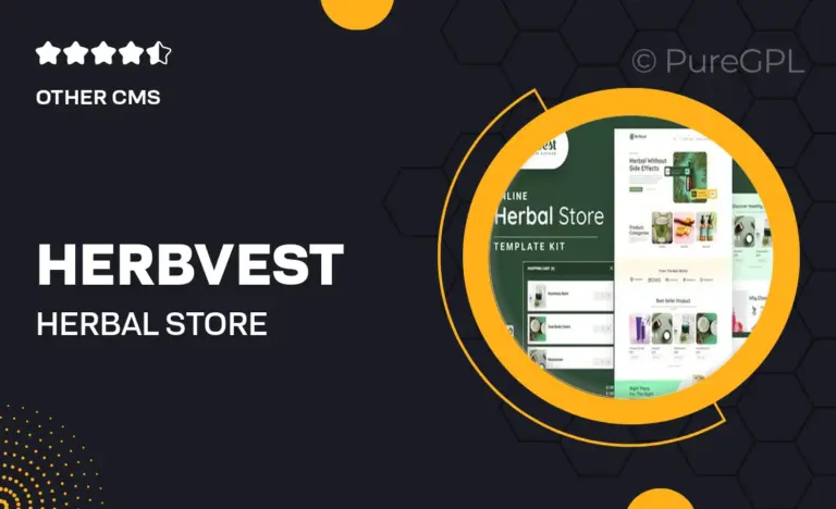 herbvest herbal store elementor pro template kit