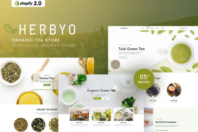herbyo organic tea store shopify theme 1