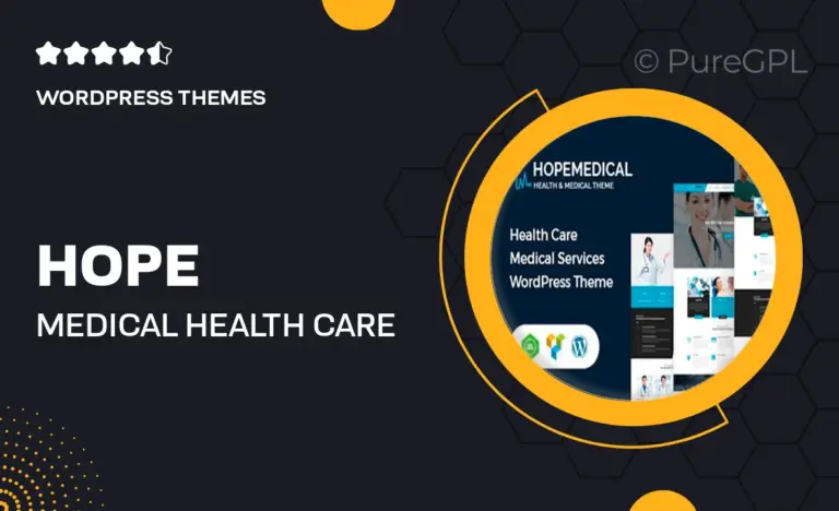 hope medical health care wordpress theme