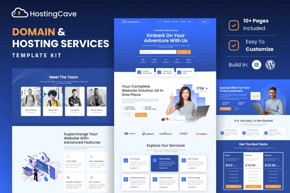 Hostingcave – Web Hosting Services Elementor Template Kit