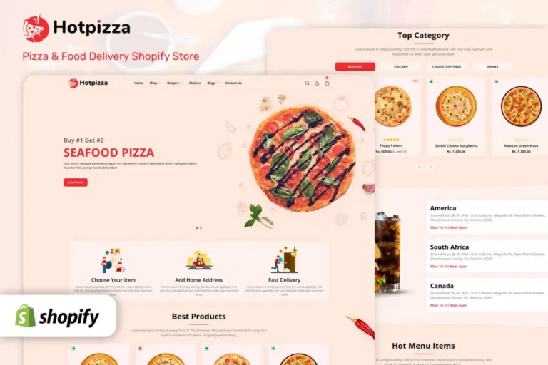 hotpizza pizza food delivery shopify store 1