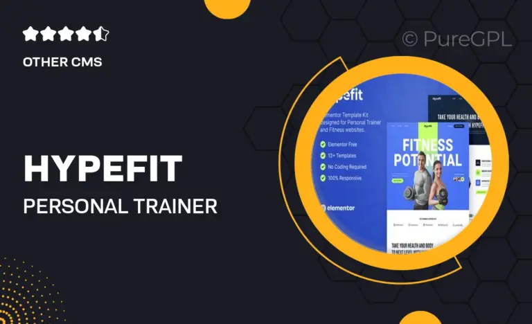 hypefit personal trainer fitness elementor template kit