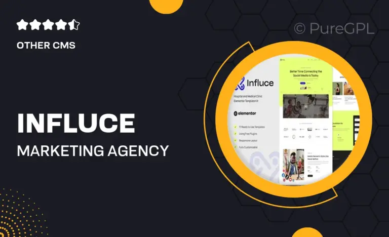 influce marketing agency influencer elementor template kit