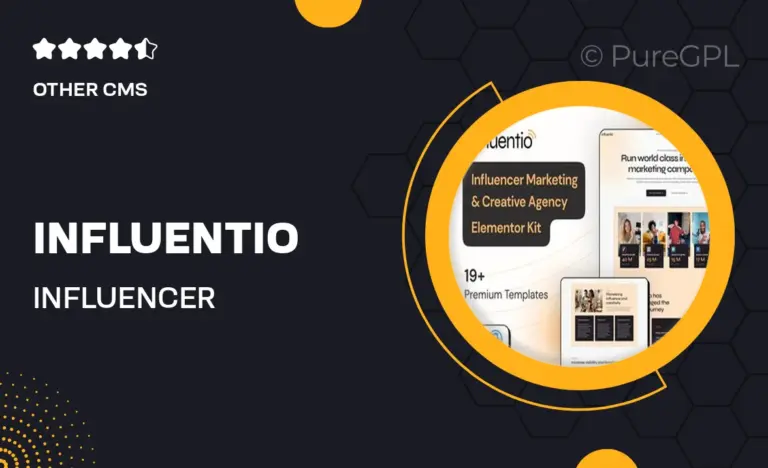 influentio influencer influentio marketing creative agency elementor pro template kit