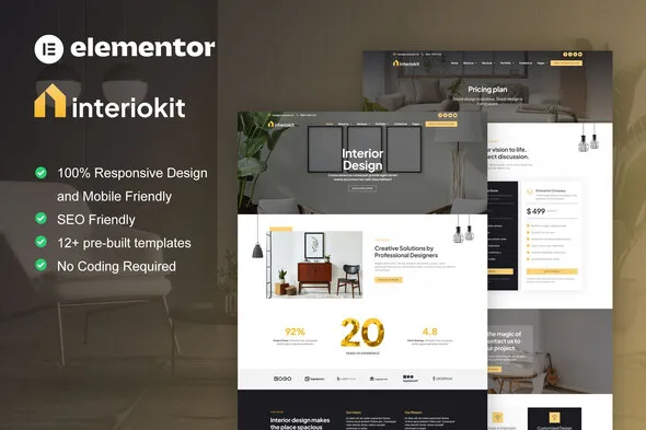 Interiokit – Interior Design & Architecture Elementor Template Kit