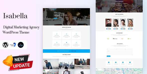 Isabella – Digital Agency One Page WordPress Theme