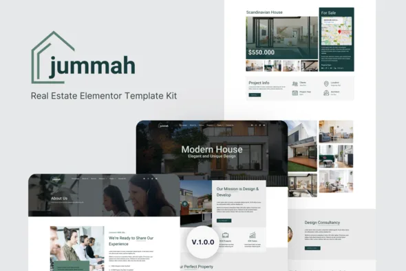 jummah real estate elementor template kit 1