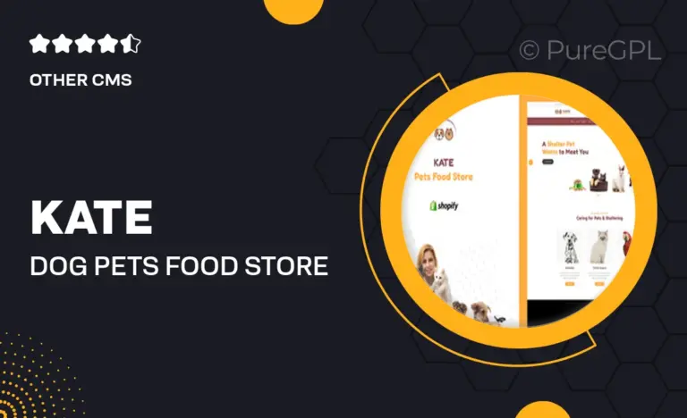 kate dog pets food store shopify theme