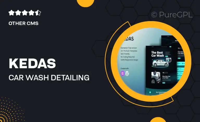 kedas car wash detailing service elementor template kit