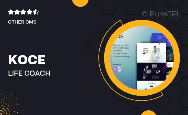 koce life coach motivator elementor template kit