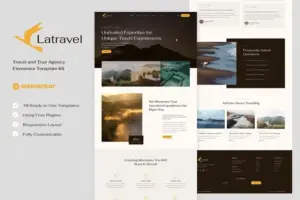 Latravel – Travel & Tour Agency Elementor Template Kit