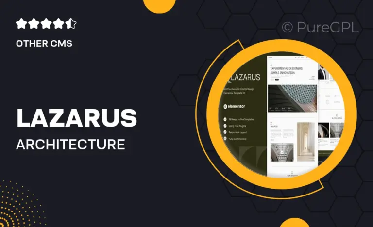lazarus architecture interior design elementor template kit