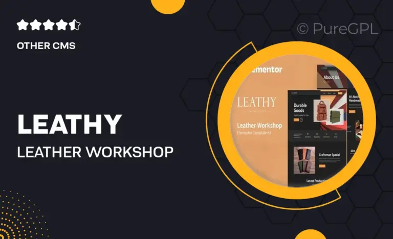 leathy leather workshop elementor template kit