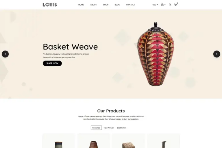 louis handmade craft shopify theme 1
