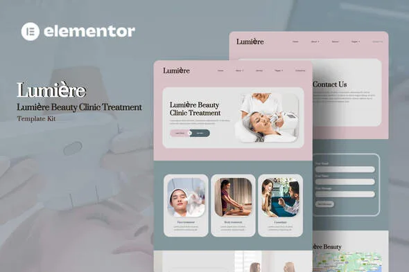 lumiere beauty clinic treatment elementor template kit 1