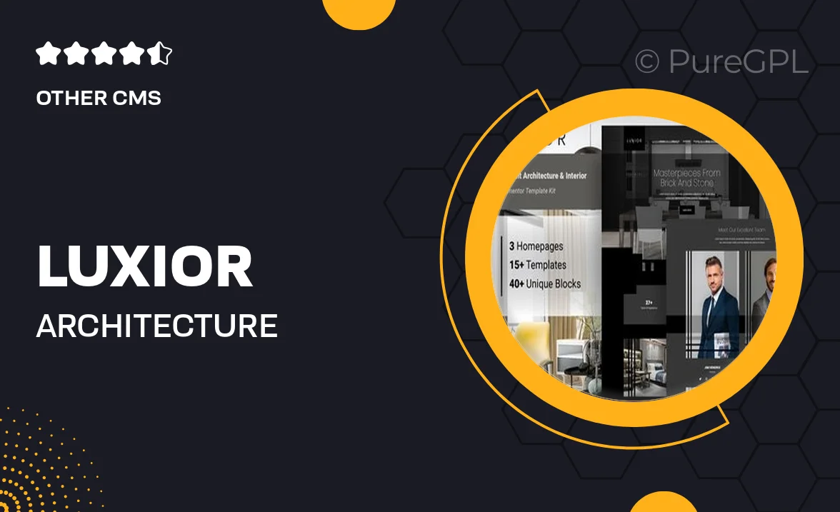 Luxior – Architecture & Interior Elementor Template Kit