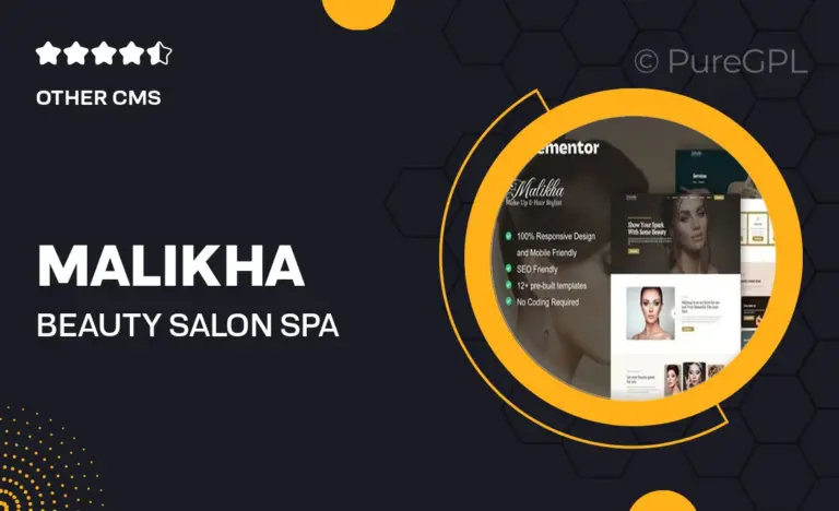 malikha beauty salon spa elementor pro template kit