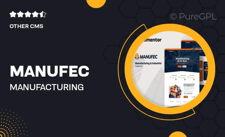 manufec manufacturing industrial elementor template kit