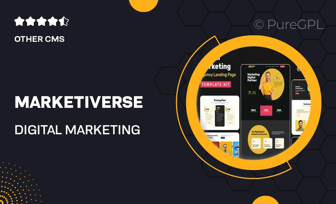 Marketiverse – Digital Marketing Services Landing Page Elementor Template Kit