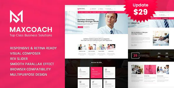 maxcoach business consulting wordpress theme 1
