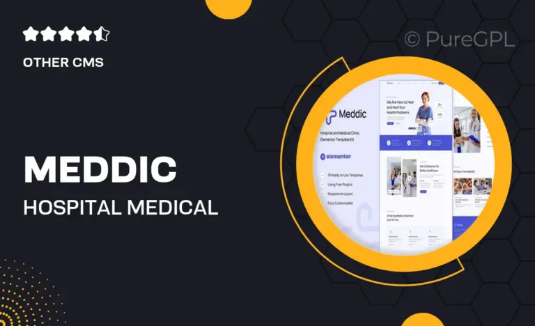 meddic hospital medical clinic elementor template kit