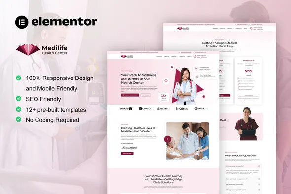 MediLife – Medical Clinic Services Elementor Template Kit