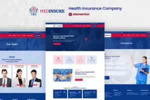 MedInsure – Health Insurance Company Elementor Pro Template Kit